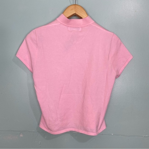 I AM GIA Ginra Top Short Sleeve Cut Out Button Detail Girly Pink Barbie Sz L - Picture 6 of 6